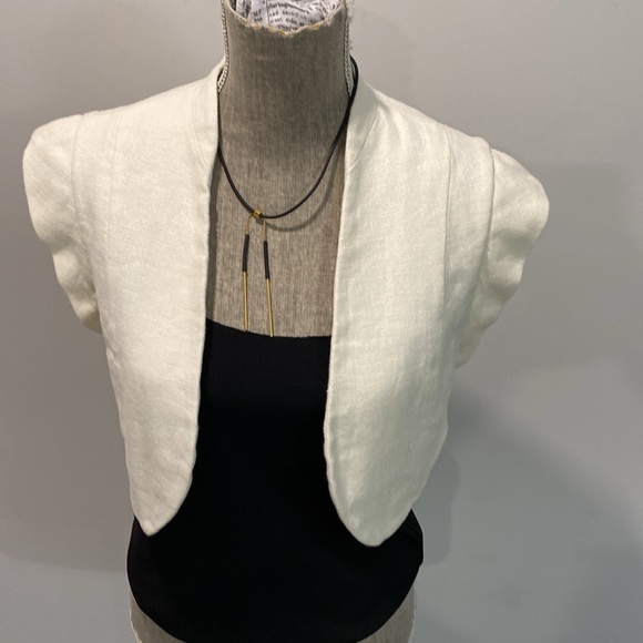 Aritzia Wilfred Linen Sleeveless Bolero top Size 4 - Picture 8 of 13